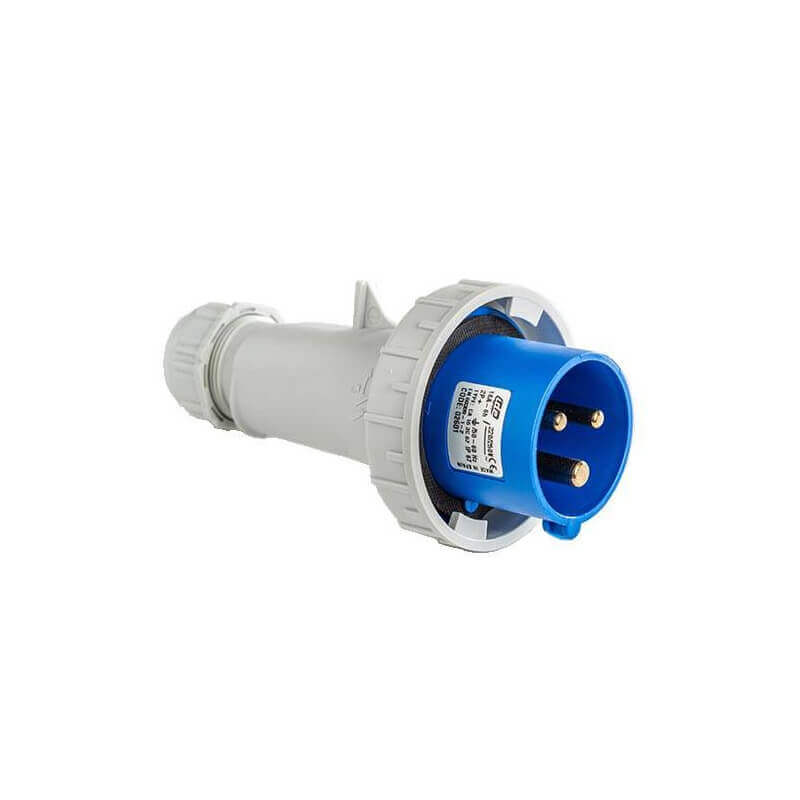 Fiche mâle 2P+T 32A - 230V - IP67 Fiche mâle 2P+T 32A - 230V - IP67