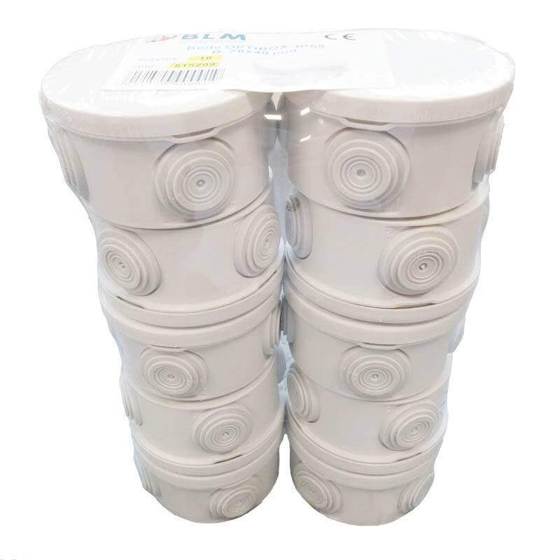 Lot de 10 Boites de dérivation ronde 70X40 Lot de 10 Boites de dérivation ronde 70X40