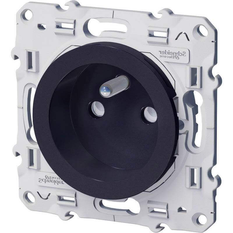 Schneider Odace Prise de courant 2P+T Anthracite Schneider Odace Prise de courant 2P+T Anthracite