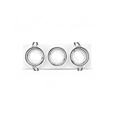 Support de spot rond triple blanc Orientable 258 x 93 mm