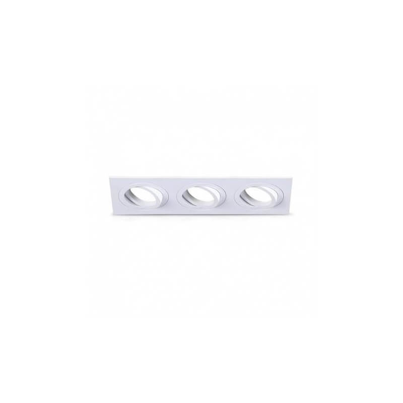 Support de spot rond triple blanc 258x93 mm Support de spot rond triple blanc 258x93 mm