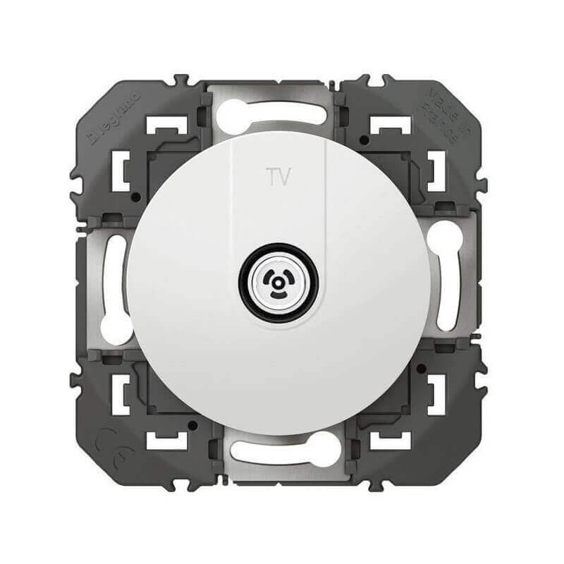 Prise TV simple étoile blindée dooxie finition blanc Prise TV simple étoile blindée dooxie finition blanc