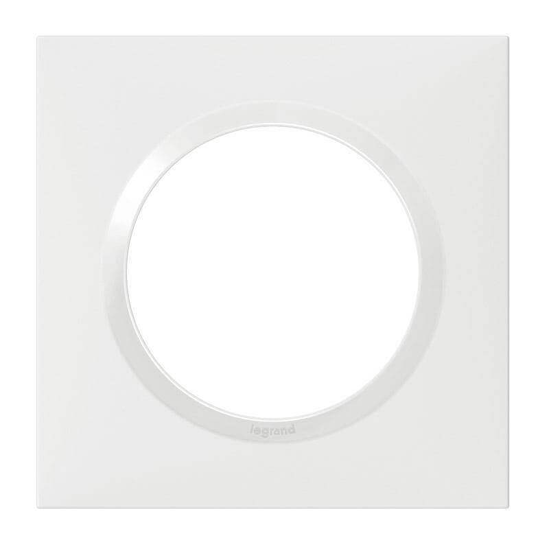 Plaque carrée Dooxie 1 poste finition blanc