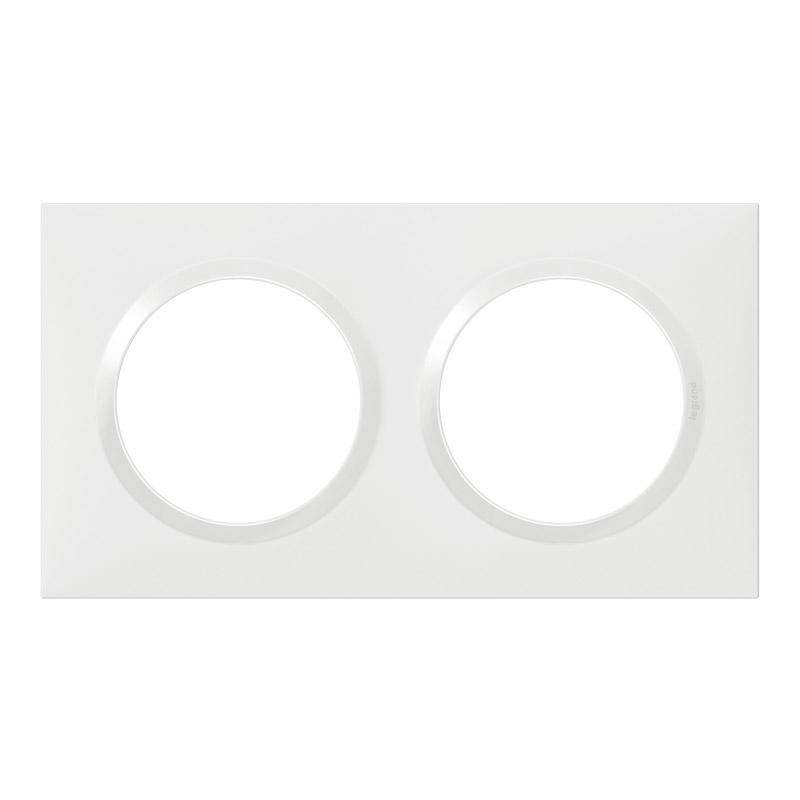 Plaque carrée Dooxie 2 postes finition blanc Plaque carrée Dooxie 2 postes finition blanc