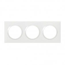 Plaque carrée Dooxie 3 postes finition blanc