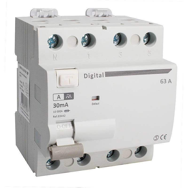 Interrupteur Différentiel Tetrapolaire 63A Type A 30mA Interrupteur Différentiel Tetrapolaire 63A Type A 30mA
