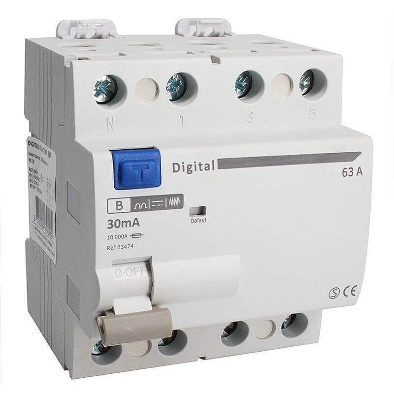 Interrupteur Différentiel Tetrapolaire 63A Type B 30mA Interrupteur Différentiel Tetrapolaire 63A Type B 30mA