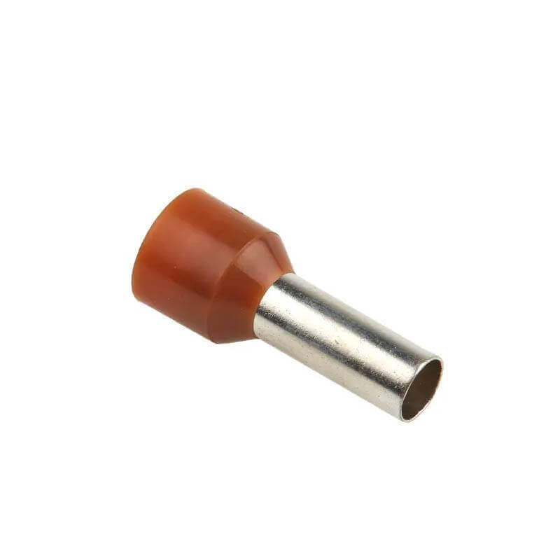 Embout de Câblage Préisolé Marron 10mm²x12mm 100pcs 