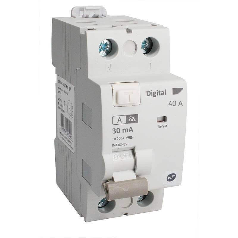 Interrupteur Différentiel Bipolaire 40A Type A 30mA Interrupteur Différentiel Bipolaire 40A Type A 30mA