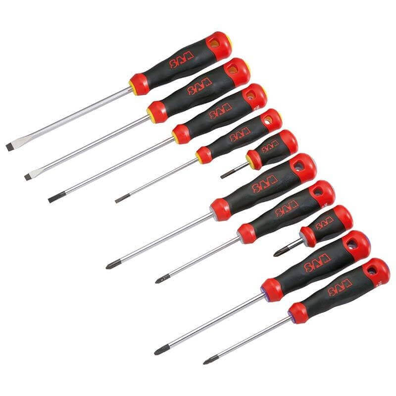 Jeu de 10 Tournevis Fente Phillips® et Pozidriv® Jeu de 10 Tournevis Fente Phillips® et Pozidriv®