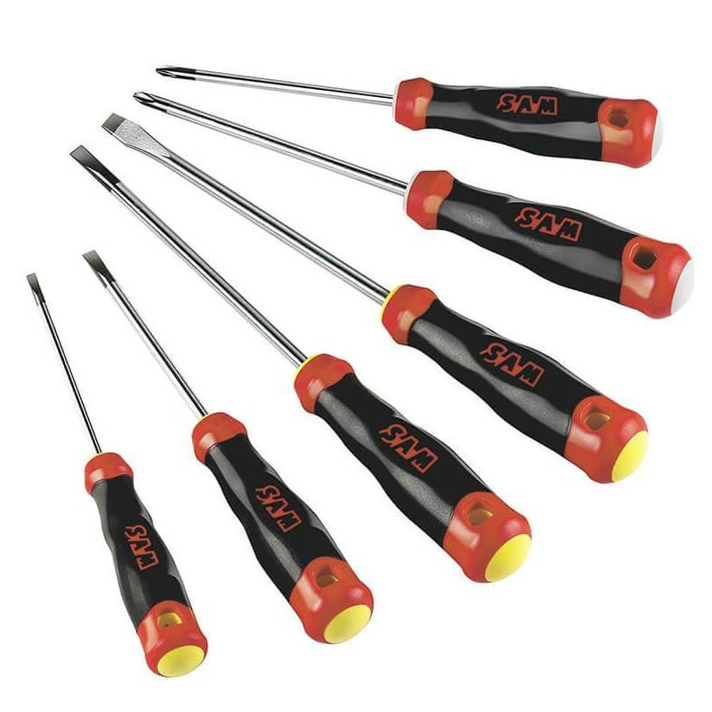 Jeu de 6 tournevis S1 fente et Phillips® Jeu de 6 tournevis S1 fente et Phillips®