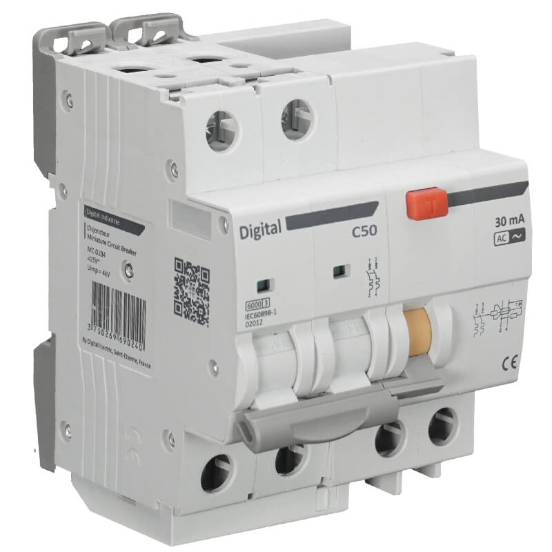 Disjoncteur Différentiel Bipolaire 50A - 30mA Disjoncteur Différentiel Bipolaire 50A - 30mA