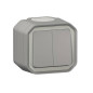 Double Interrupteur, Va et Viens ou Poussoire étanche Plexo IP55 Double Interrupteur, Va et Viens ou Poussoire étanche Plexo IP55