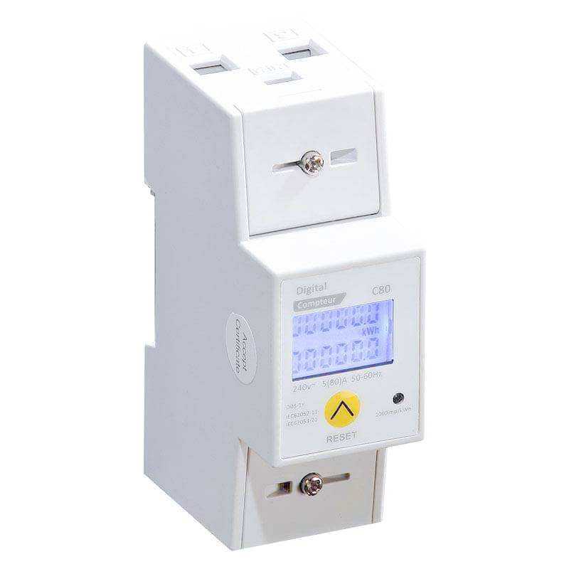 Compteur électrique monophasé 5-80 A 230v 50hz Compteur d'énergie électrique  numérique