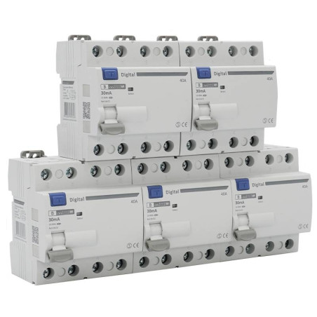 5 Interrupteurs Différentiels Tétrapolaire 40A Type B 30mA Digital Electric