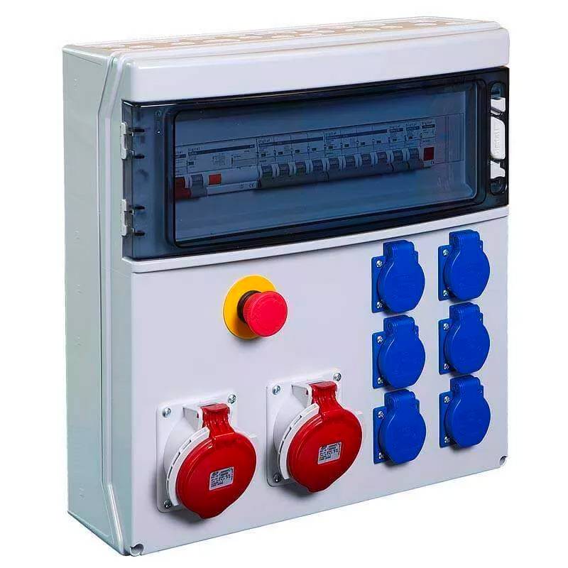 Coffret de Chantier 6 prises 2P+T et 1 X 3 P+T 16A et 1 X 3P+T 32A Coffret de Chantier 6 prises 2P+T et 1 X 3 P+T 16A et 1 X 3P+T 32A