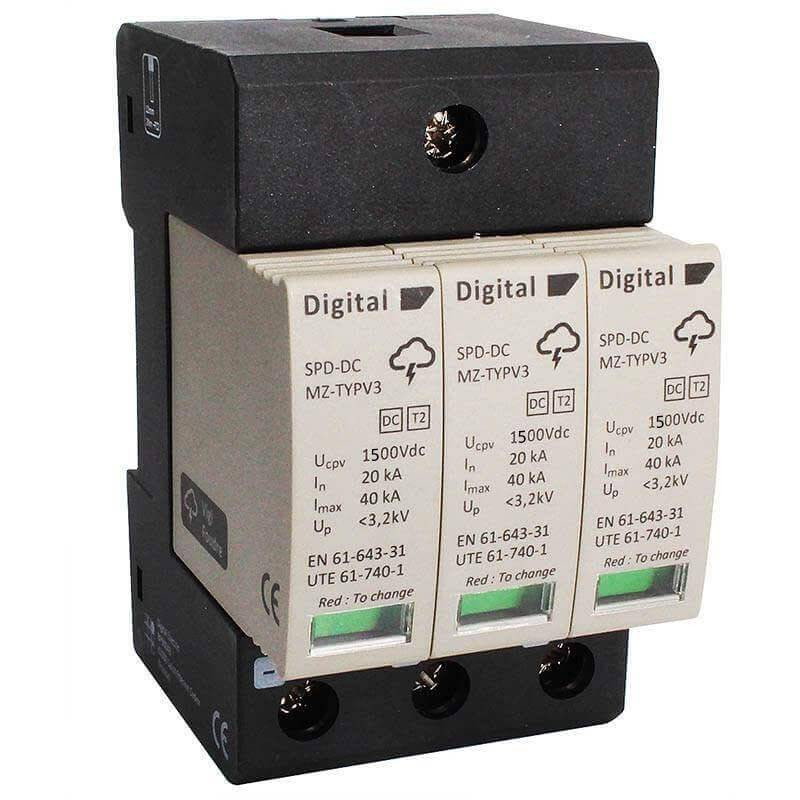 Parafoudre 1500 Vdc Imax40kA Type II Digital Electric Parafoudre 1500 Vdc Imax40kA Type II Digital Electric