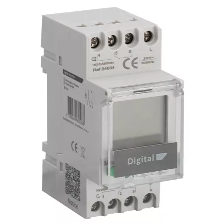 Inter Horaire Électronique 16A 24H/7Jrs 2 Zones