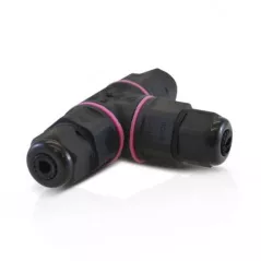 Connecteur Étanche Forme T IP68 250V Noir 3 Fils qté 2