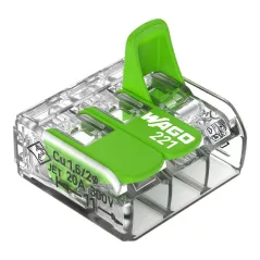 Borne de raccordement Compact Wago Green 3 entrées