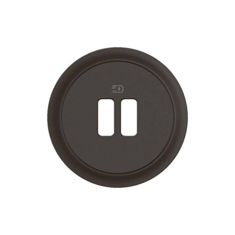 Enjoliveur pour prise double chargeur USB Céliane - Noir Enjoliveur pour prise double chargeur USB Céliane - Noir