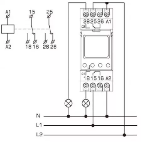 Inter Horaire Électronique 16A 24H/7Jrs 2 Zones