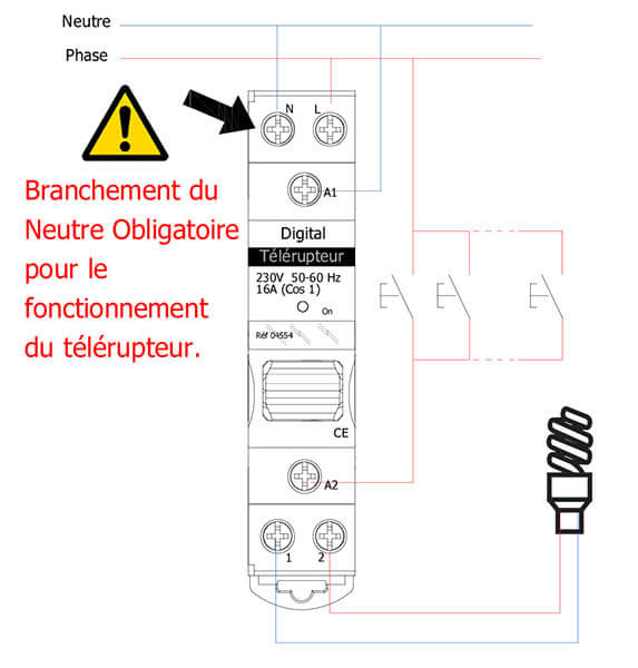 Télérupteur Silencieux Digital Electric 04554 : : Bricolage